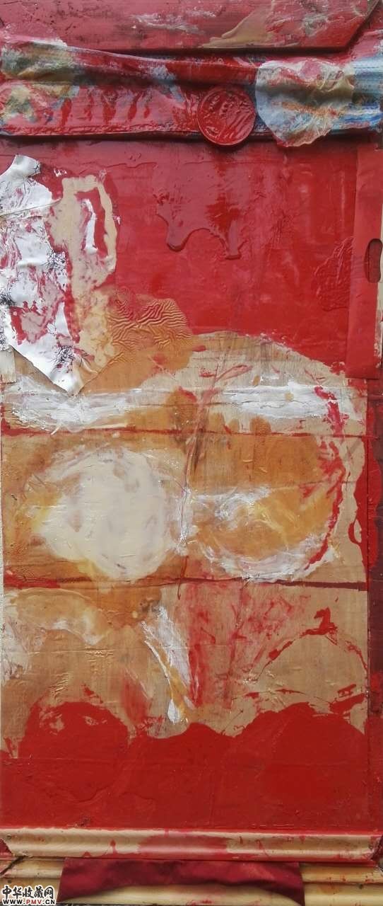 09图九孙大力 《无题》，156x60cm，综合材料，2016