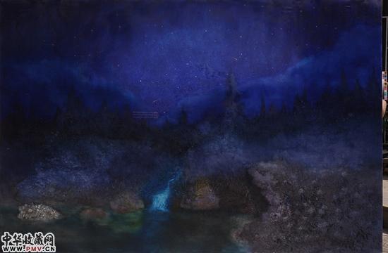 《风愈静.夜更深》布300×200cm 2016年