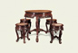清 红木理石面桌凳(5件)