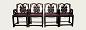 清 红木雕蝠寿椅(4件)