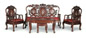 红木镶螺钿法式坐椅、几(5件)