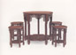清中期 红木圆桌、凳(1套)