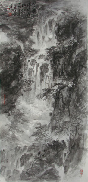 云飞瀑鸣山渐秋