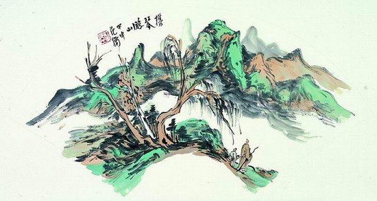 携琴游山 纸本