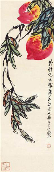 双寿图 立轴 纸本 