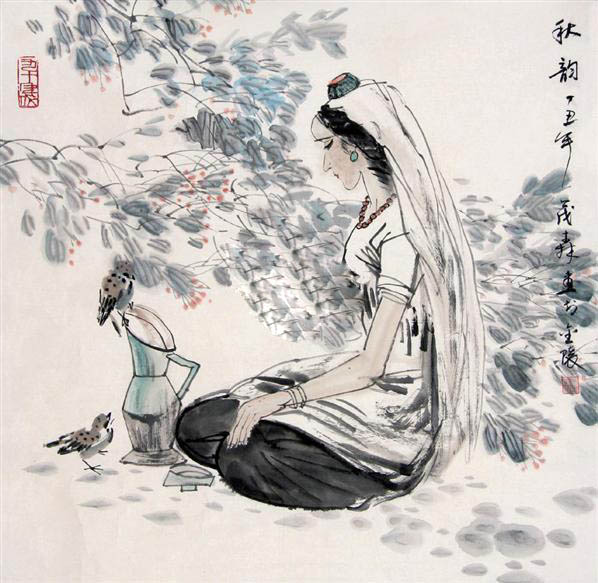 秋韵 镜心 设色纸本 