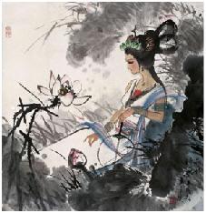 荷韵 镜心 设色纸本