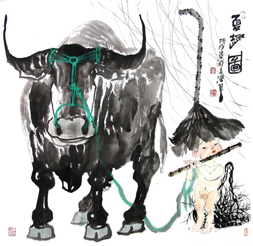 夏趣图 中国画