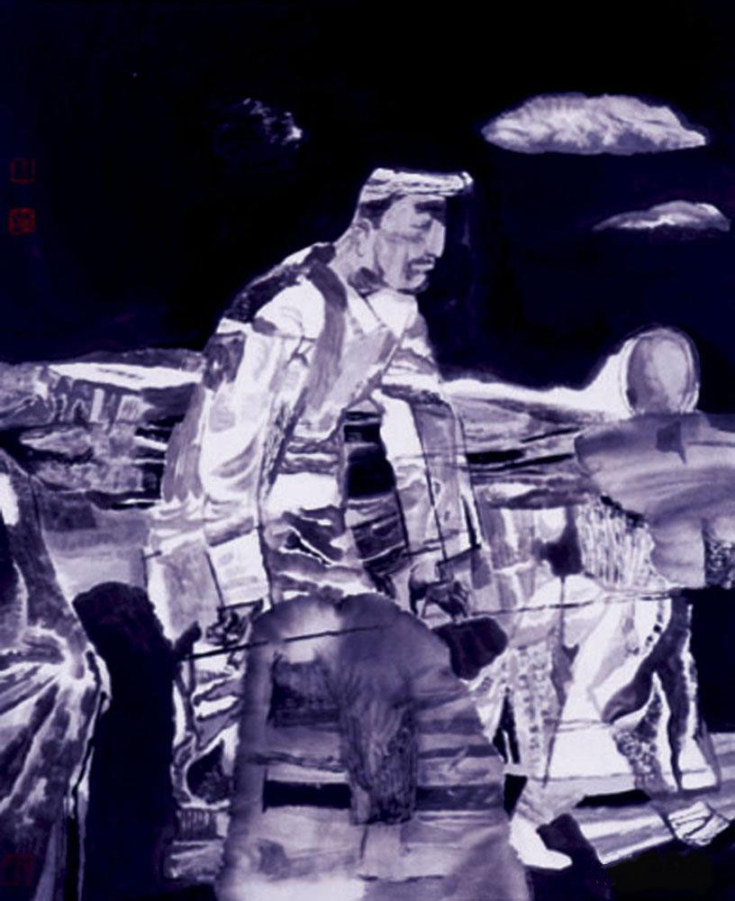 走大川 作品材质：宣纸水墨设色