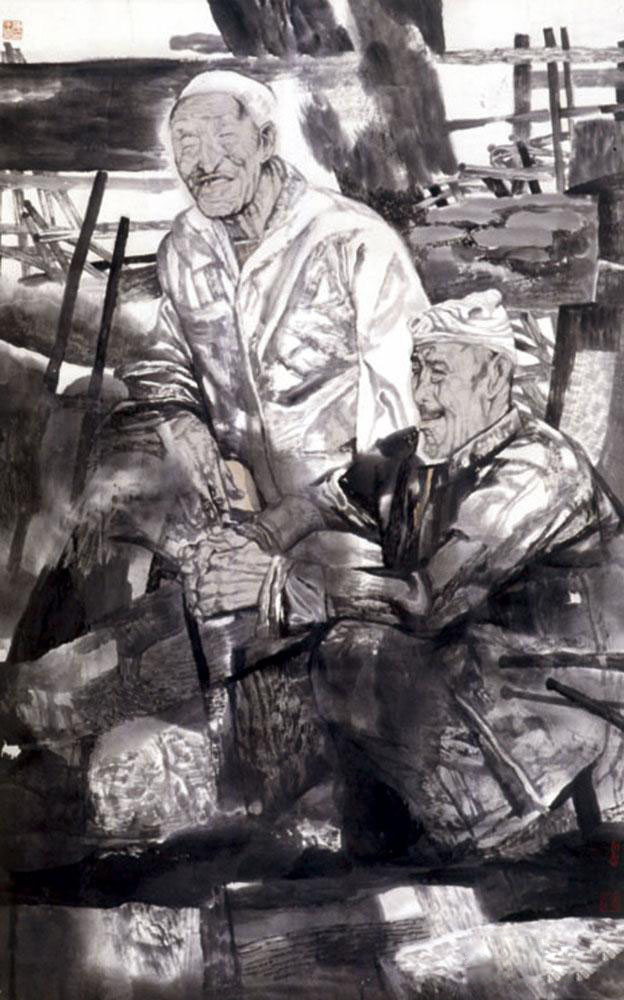 石匠 作品材质：宣纸水墨设色