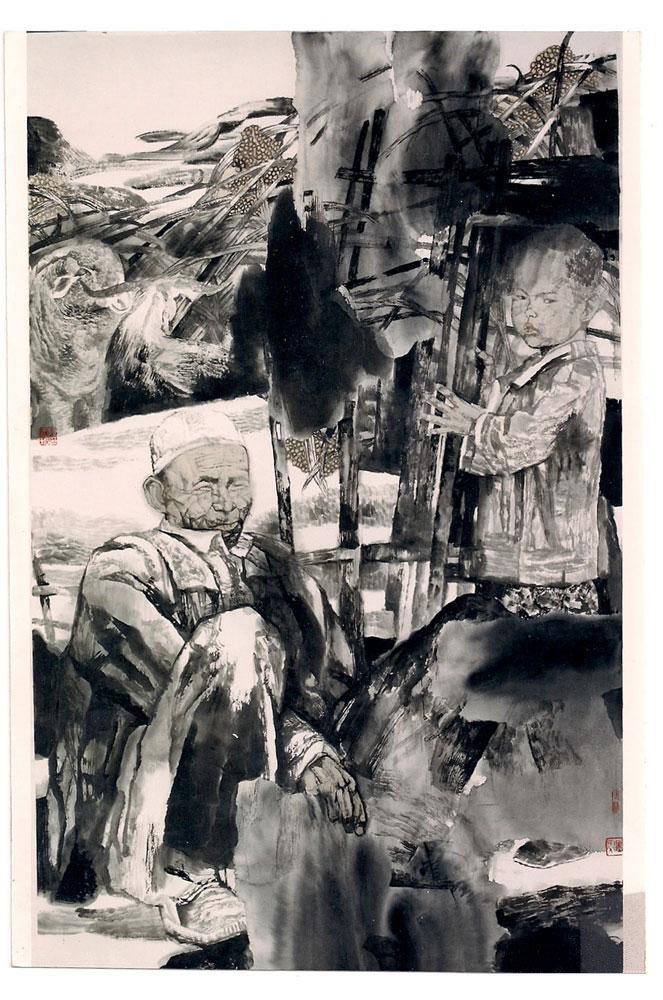 红高粱 作品材质：宣纸水墨设色