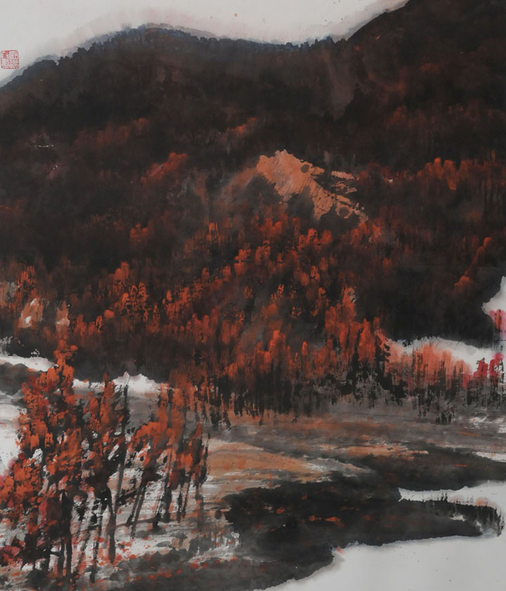 《秋山》88*69CM 1990