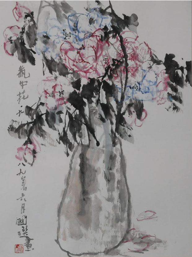 《瓶中花》83*69CM 1989