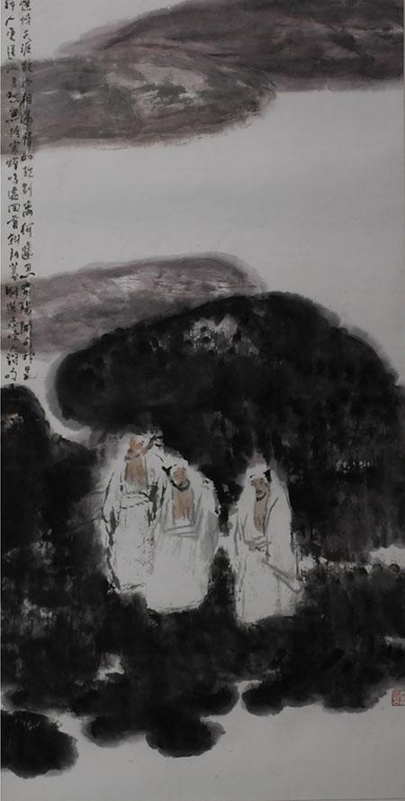 《三老图》 137*69CM 1991