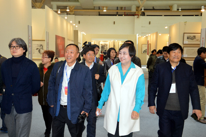 2015年4月与荣宝斋马五一、范存刚在第五届中国书画节