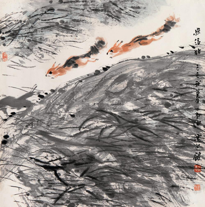 陈永锵 己巳（1989年）作 快活林 镜心 
