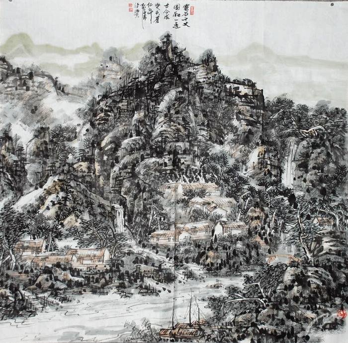 郭子昂作品《嵩岳山水系列》