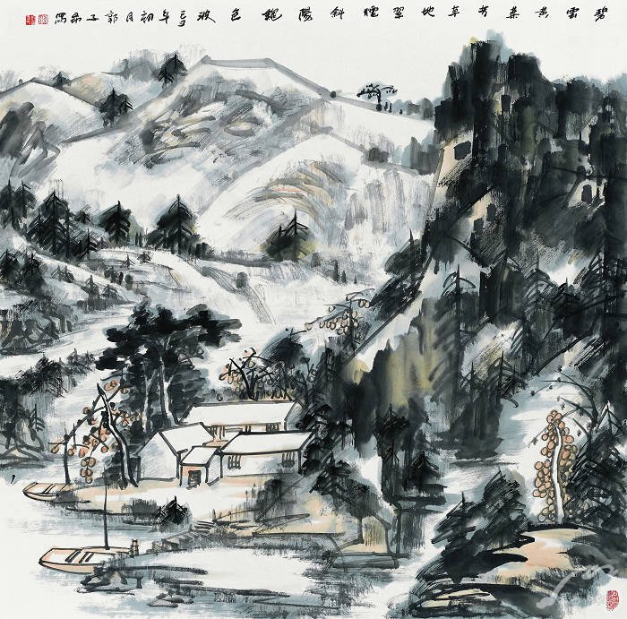 郭子昂作品《翠烟斜阳》