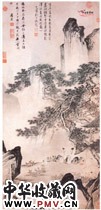 明唐寅　东篱赏菊图