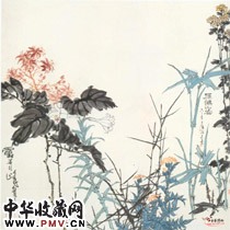 近现代潘天寿　雁荡山花图