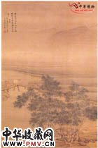 清萧晨　杨柳归牧图