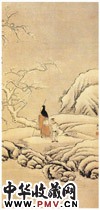 清萧晨　踏雪寻梅图