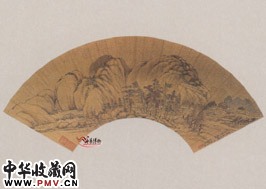 清叶欣　山水扇面