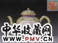 清嘉庆 绿地粉彩花卉诗文茶壶