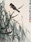 顾震岩 柳鸟图 镜心 设色纸本