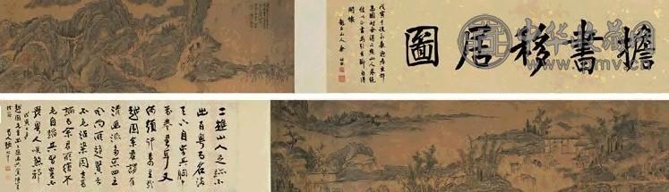 黎简 1784年作 檐书移居图 手卷 设色绢本