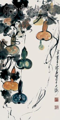 沈柔坚 葫芦 立轴 设色纸本