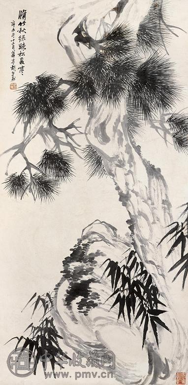 胡公寿 辛未(1871年)作 修竹鬯? 立轴 水墨纸本