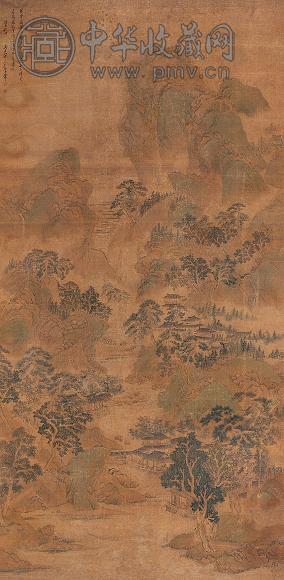 王翚 庚午(1690年)作 山水 立轴 设色绢本