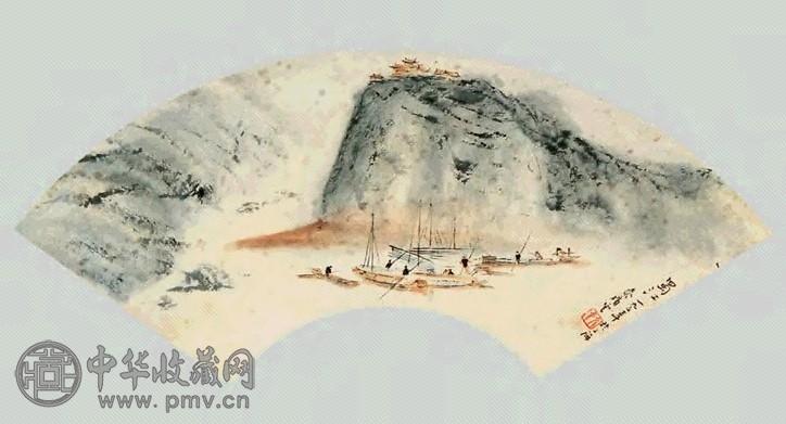 秦岭云山水扇面纸本收藏资讯|艺术家|书画家|书画名人|书法家-中华收藏网