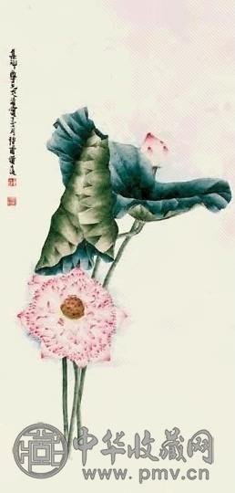 黄士陵 荷花 立轴 纸本