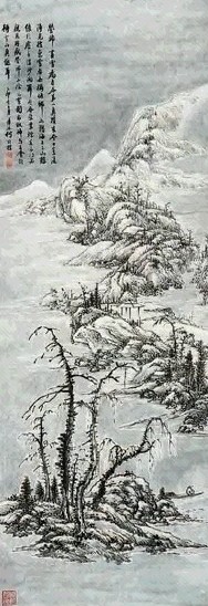 何维朴 雪景 立轴 纸本