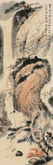 钱瘦铁 丙子(1936年)作 山水 立轴 设色纸本