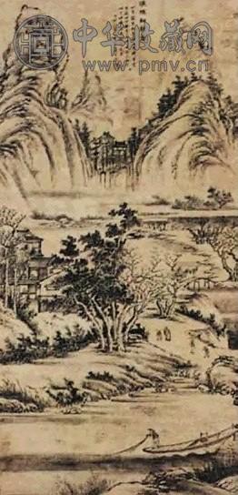 高简 渔樵耕读图 轴