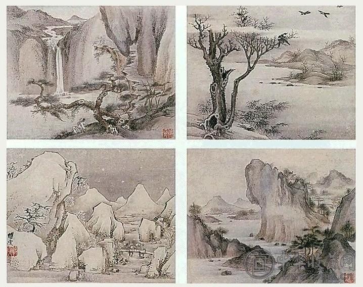 明 傅雯 山水 册页(10开) 设色纸本