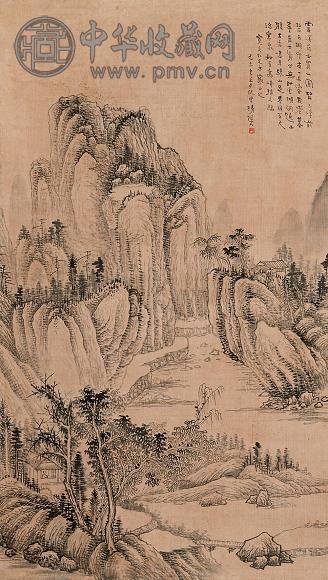清道人 山水 立轴 纸本水墨 收藏资讯|艺术家|书画家|书画名人|书法家-中华收藏网