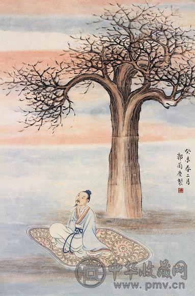 郭兰庆 1943年作 祈福图 镜心 设色纸本