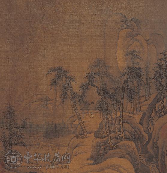 李嵩(款) 林亭高逸图 立轴 绢本