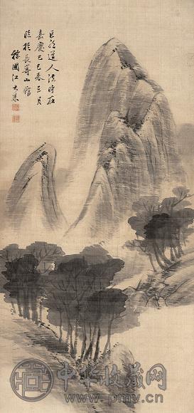 江稼圃 己巳(1809年) 山水 立轴 绢本