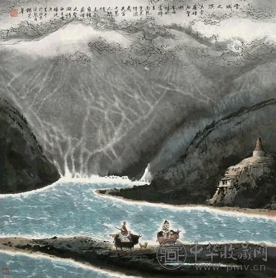 杨光华 2002年作 雪域之滨 镜心 设色纸本