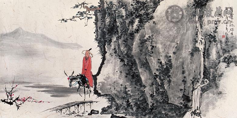 张永涛 陆游诗意 镜心 设色纸本