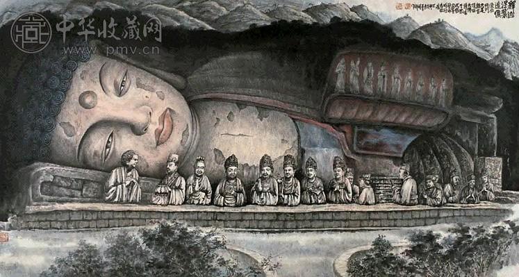 当代 李硕卿 释迦涅槃造像 镜片