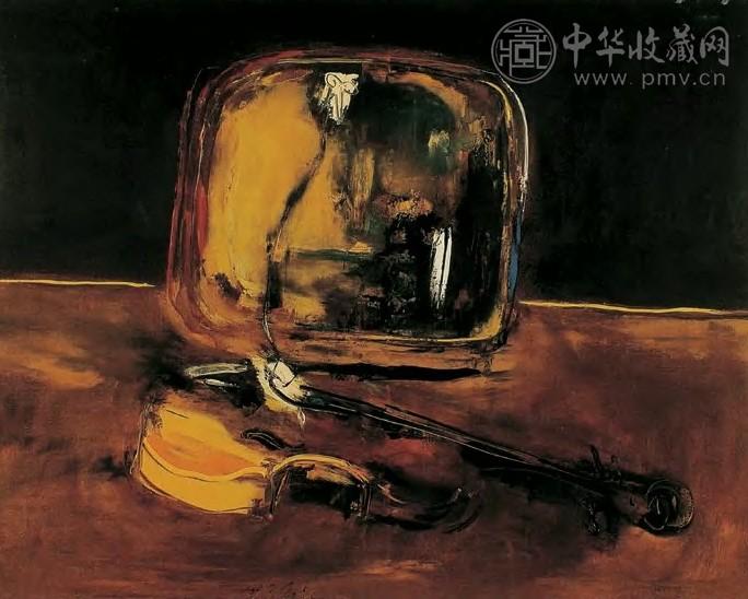 刘锋植 电视 提琴 风筝 布面