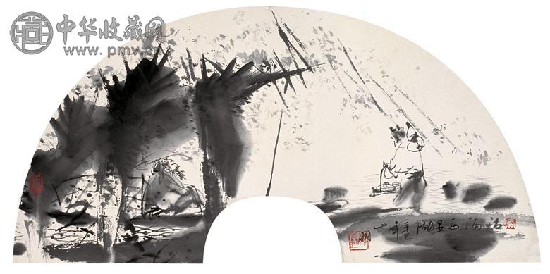 吴山明 2001年作 人物 画心 设色纸本