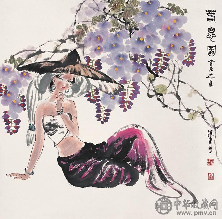 孙建东 癸未(2003年)作 春思图 立轴 设色纸本