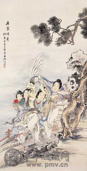 沈心海 广寒仙舞 镜心 设色纸本